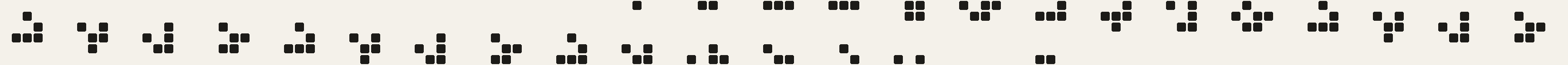five black cells in the shape of a glider on a pale square, crawling down and to the right, and coming back in on the other side